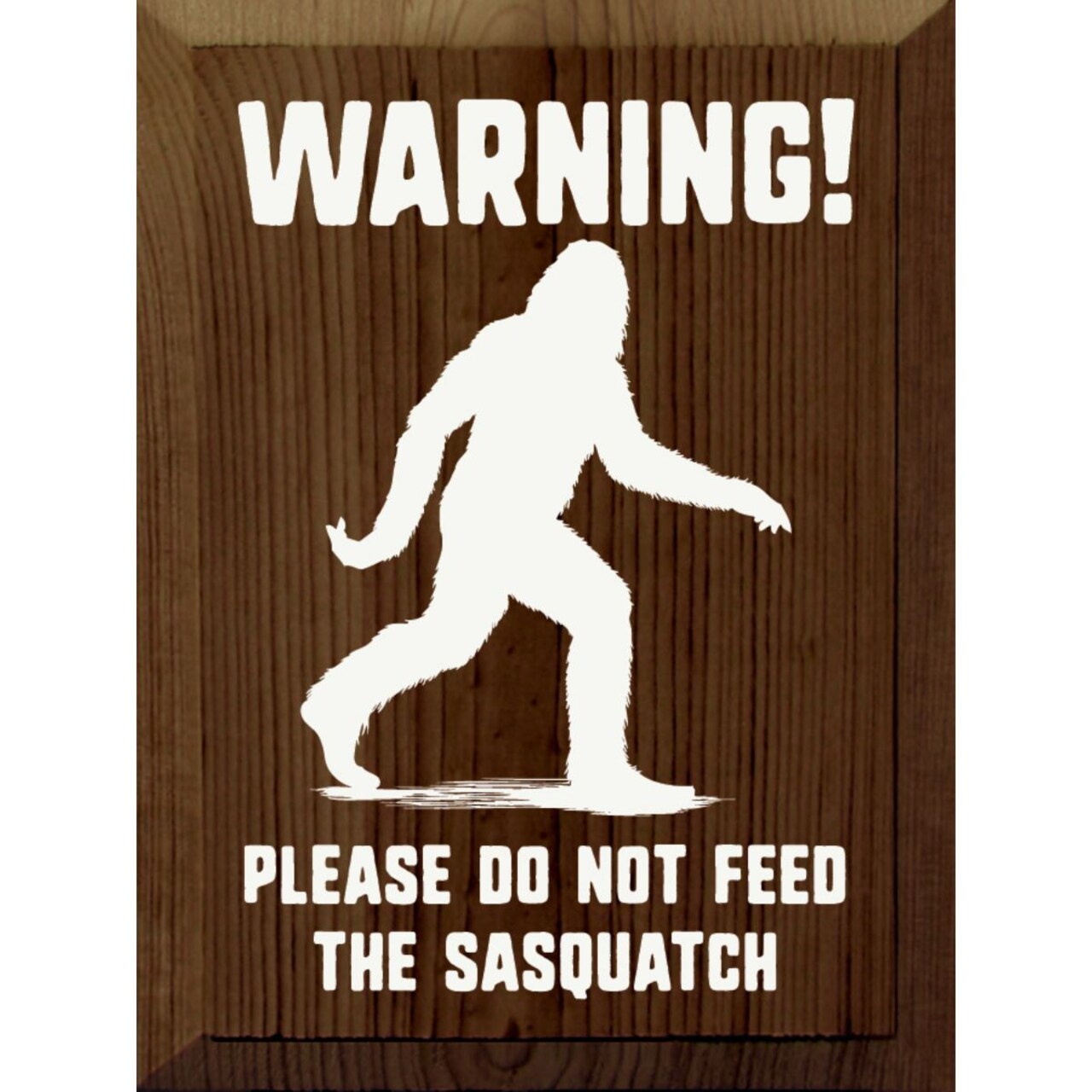 Solid Knotty Pine Rustic Wooden Wall Sign 9x12 Inch "Warning!"